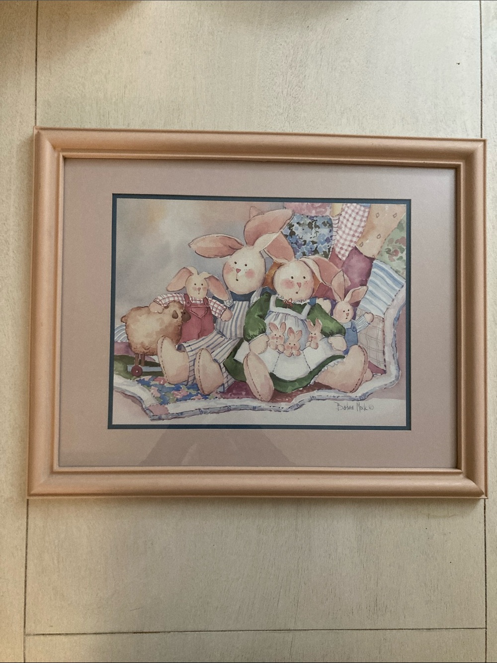 Barbara Mock Pastel Bunny Family Framed Art Print -